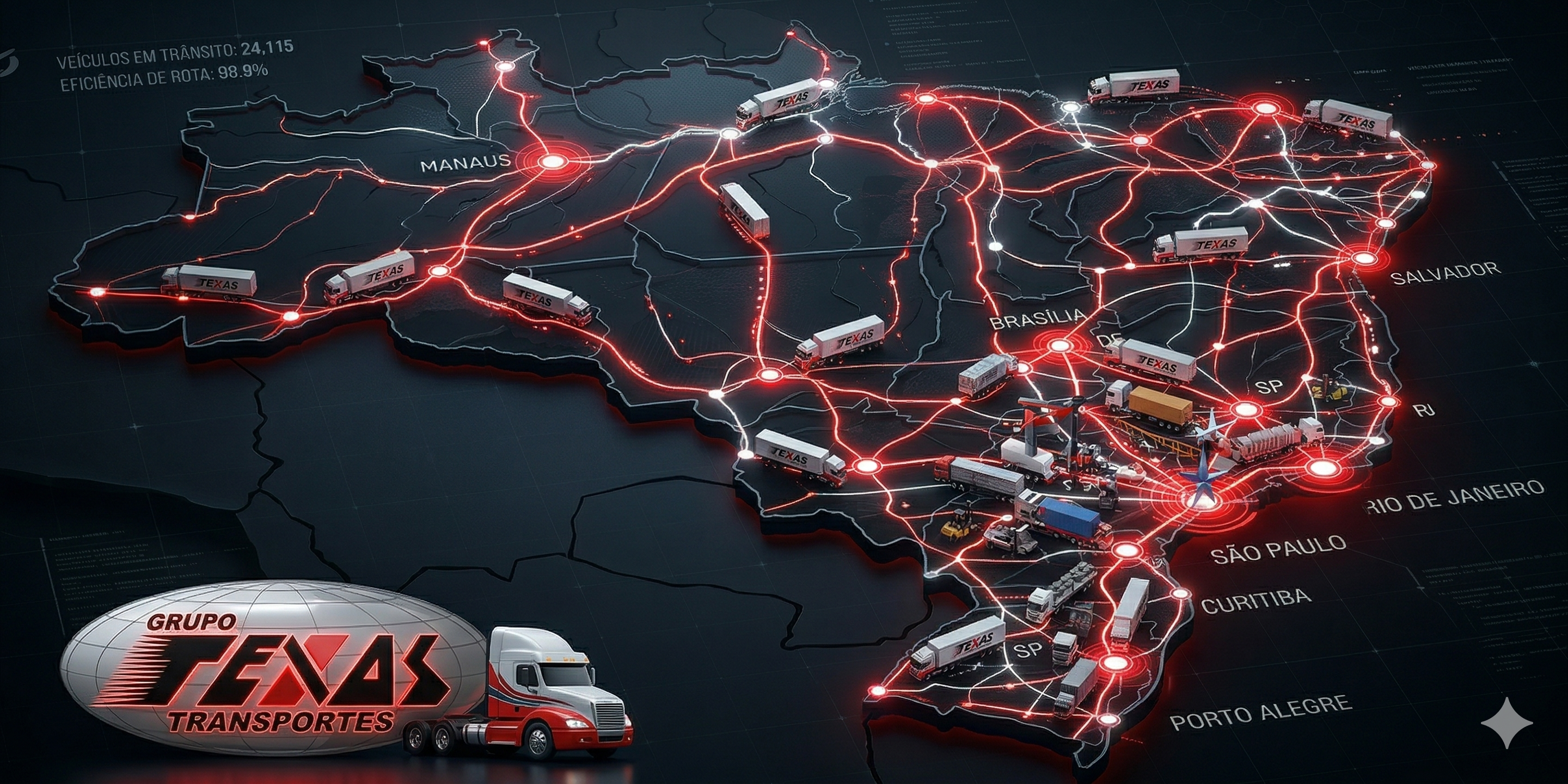 Mapa Logístico Texas Transportes